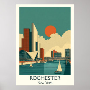 Poster Rochester New York Vintage City Lake Sail Art