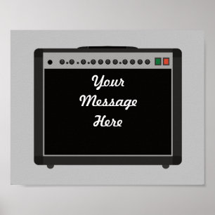 Poster Rock and roll feito sob encomenda do amplificador