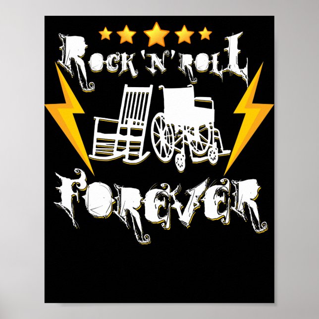 Poster Rock and Roll Forever Funny Rocker Graphic (Frente)