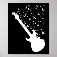 Rock and Roll Guitar Birds Music Lover