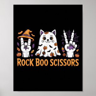 Poster Rock Boo Tesoura Cat Halloween Shirt Kids Game Co