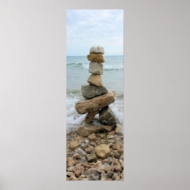 Poster Rock Cairn (Pilar) - Ilha de Mackinac, Michigan (Frente)
