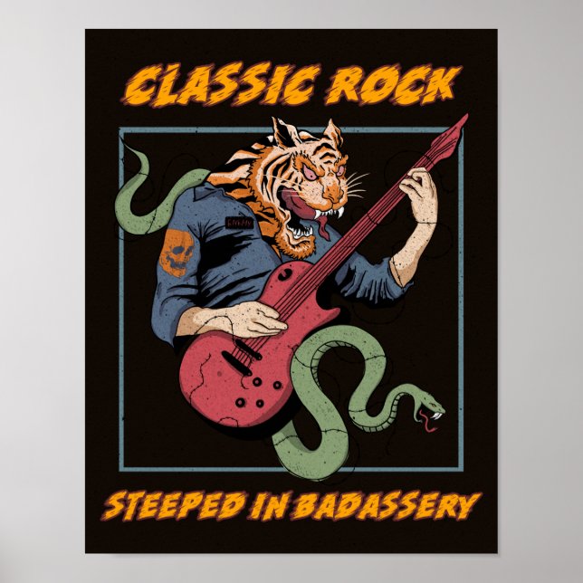 Poster Rock Clássico Vedado em Badassery (Frente)