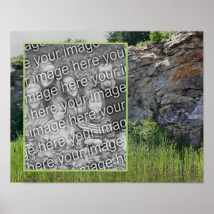 Poster Rock Cliff Capta Natureza Pond Adiciona Sua Foto