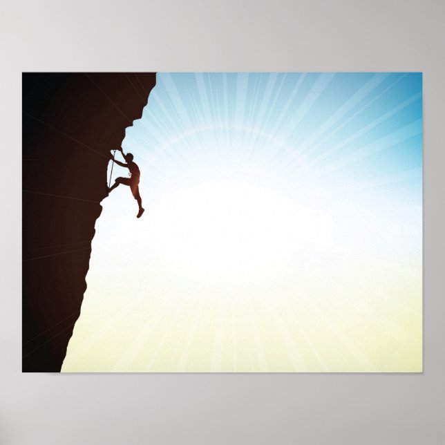 Poster Rock Climber Silhouette Sun Flare (Frente)