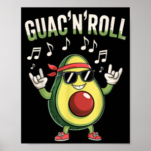 Poster rock de abacate Guac'n'roll 