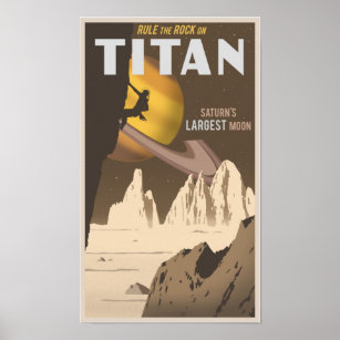 Poster Rock Escalando em Titã, uma lua de Saturno
