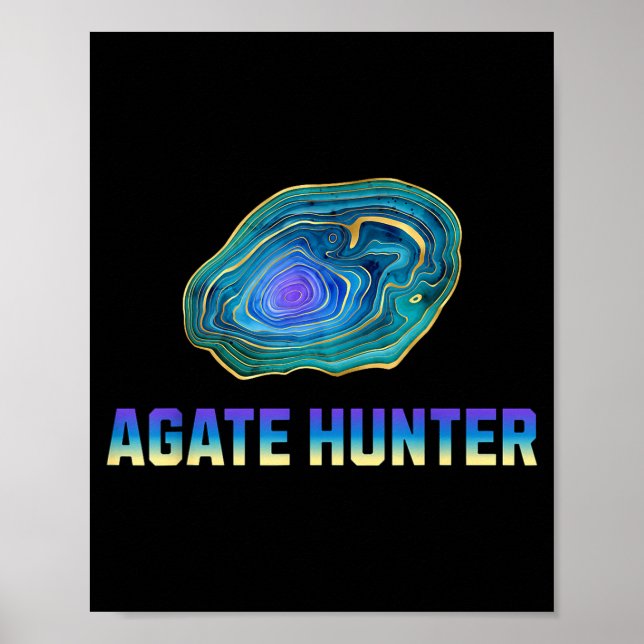 Poster Rock Hunting Rock Collector Agate Geology Agate Hu (Frente)