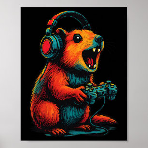 Poster Rock Hyrax Gamer Awawa Vídeos Games Engraçado