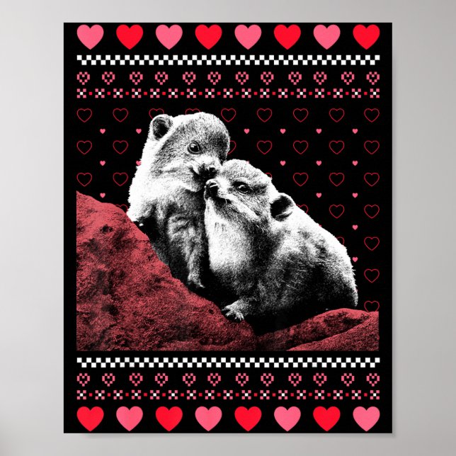 Poster Rock Hyrax Valentine's Day Ugly Sweater Style  (Frente)