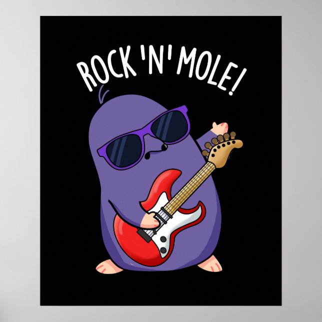 Poster Rock N Mole Funny Animal Pun Dark BG (Frente)