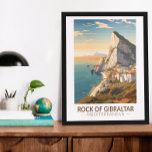 Poster Rock of Gibraltar Viagem Art Vintage<br><div class="desc">Rock of Gibraltar em um estilo de arte vetorial. O Rock de Gibraltar é um promontório monolítico de calcário localizado no território britânico de Gibraltar,  perto do sudoeste da Europa,  na Península Ibérica.</div>