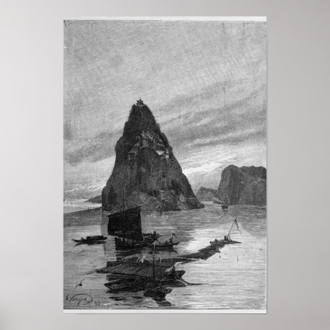 Pôster Rock of the Little Orphan on the Yangtze River (Frente)