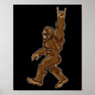 Poster Rock On Bigfoot Sasquatch Adora Rock And Roll Sung