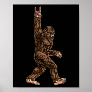 Poster Rock On Bigfoot Sasquatch Adora Rock And Roll Sung