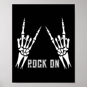 Poster Rock On Bynd Camisetas Para Mulheres Rock And Roll