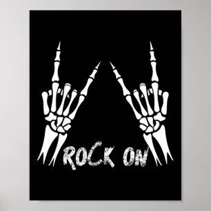 Poster Rock On Bynd Camisetas Para Mulheres Rock And Roll