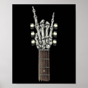 Poster Rock On Guitar Neck - Com Uma Bela Rocha E Roll S