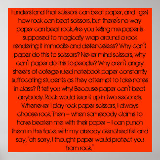 Poster Rock, papel, rock.