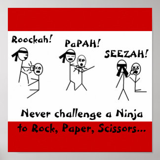 Pôster Rock, Papel, Tesoura NINJA!