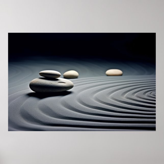 Poster Rock Pebble Water Tranquil Pacífico (Frente)