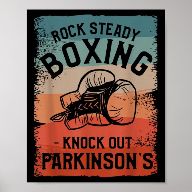 Poster Rock Steady Boxnock Out Parkinsons Sensibilização (Frente)