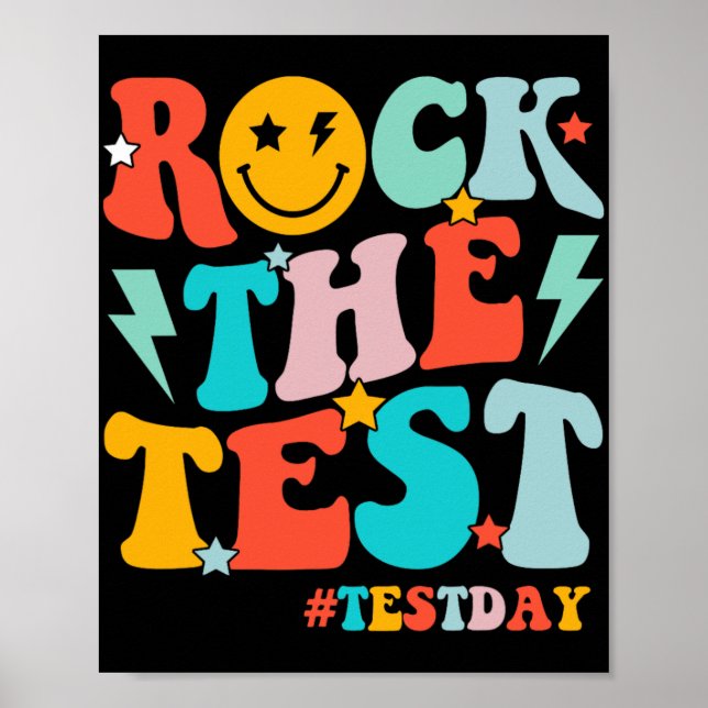 Poster Rock The Test Day Motivational Studies Ki (Frente)