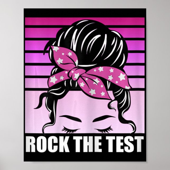 Poster Rock The Test Messer Bun Teacher Test Day Testing  (Frente)