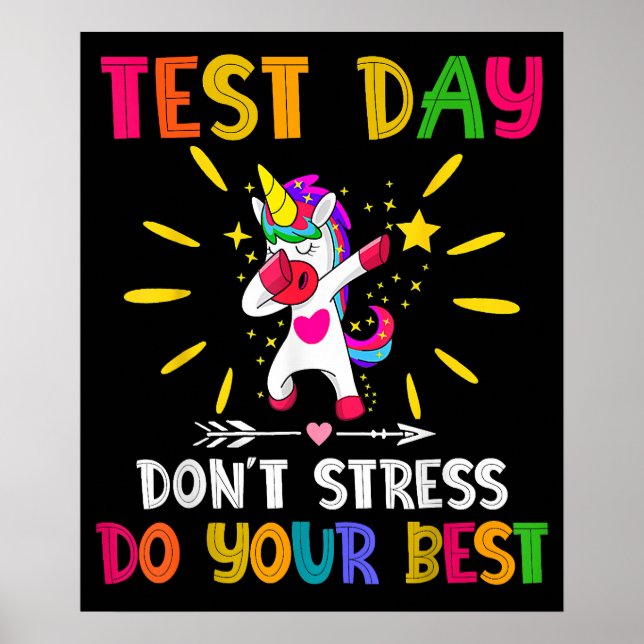 Poster Rock The Test Teacher Test Day Testing Day Funny (Frente)