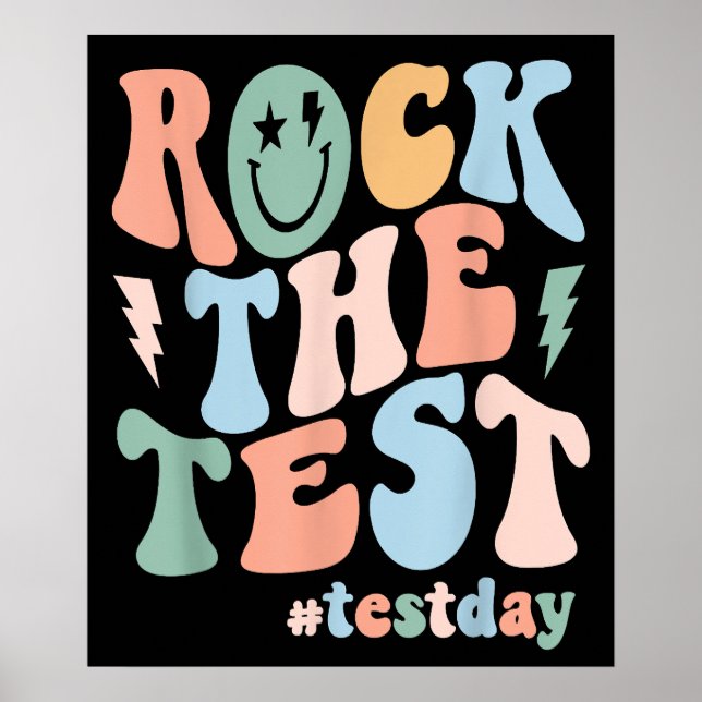 Poster Rock The Test Testing Day Motivational Teacher (Frente)