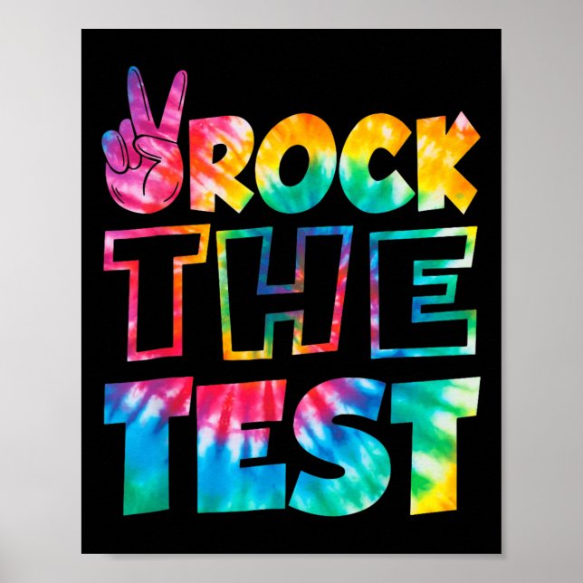 Poster Rock The Test Testing Day Retro Motivational Teach (Frente)