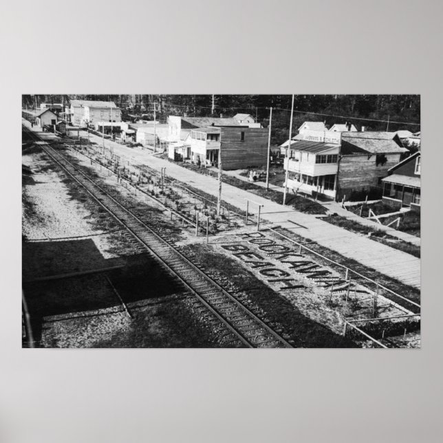 Pôster Rockaway, Oregon Beach e Main Street Photograp (Frente)