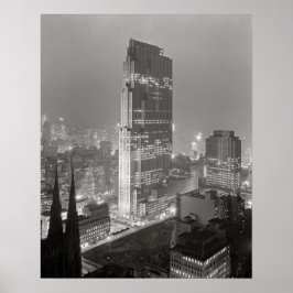 Pôster Rockefeller Center, 1933. Foto Antiga