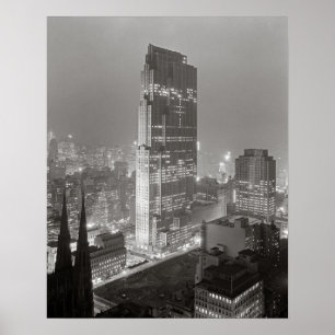 Pôster Rockefeller Center, 1933. Foto Antiga