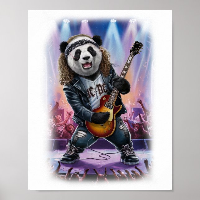 Poster Rocker playing the Electric Guitar on a (Frente)