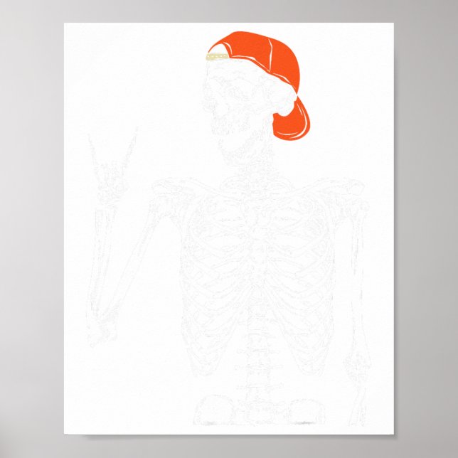 Poster Rocker Skeleton Rocha Sobre O Dia Das Bruxas (Frente)