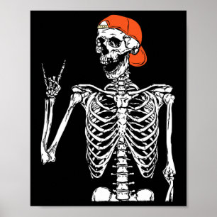 Poster Rocker Skeleton Rocha Sobre O Dia Das Bruxas