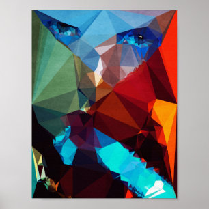 Poster Rocket azul - Kubistika por Boris Draschoff