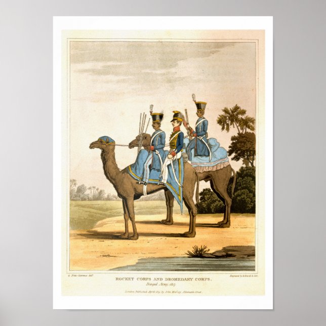 Pôster Rocket Corps and Dromedary Corps, Exército Bengal  (Frente)