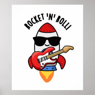 Poster Rocket E Roll Funny Rocket Pun