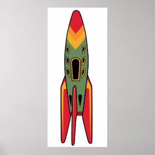 Pôster Rocket retro - cor