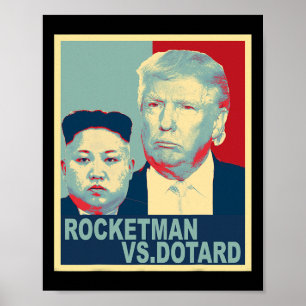 Poster Rocketman Vs O Dotard Kim Jong Un Engraçado Trump