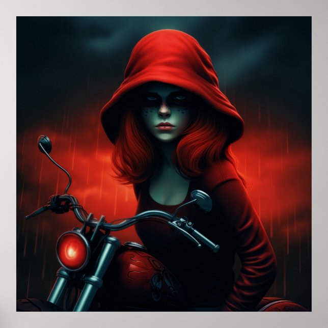 Poster rockeuse aux chapeau rouge (Frente)