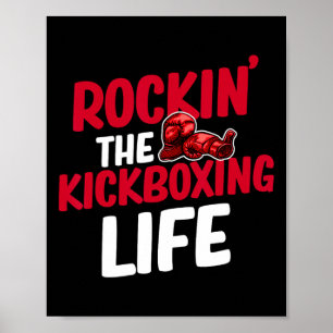 Poster Rockin 'A Vida de Kickboxing Artes Marciais Boxer