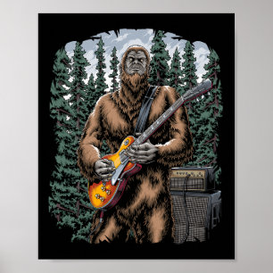 Poster Rockin Bigfoot Com Sua Violão Fora - Forest Ja