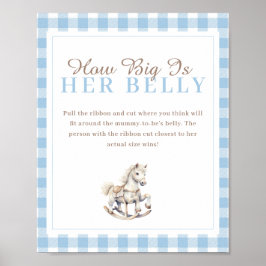Poster Rocking Horse How Big Her Belly Baby Shower Game