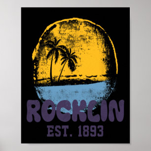 Poster Rocklin Califórnia Retro Surfista Vintage Praia Ho