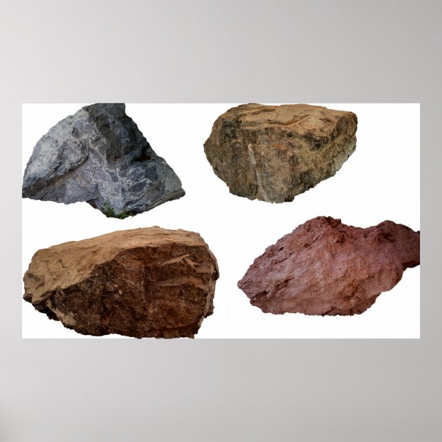 Poster Rocks granite limestone stones (Frente)