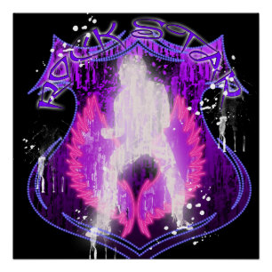 Pôster RockStar - Design Exclusivo - Roxo e Azul