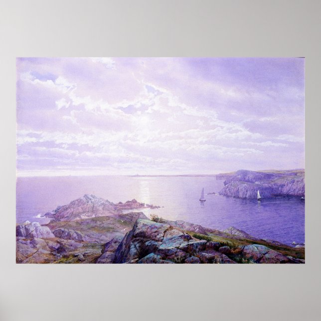 Poster Rocky Cove por William Trost Richards (Frente)